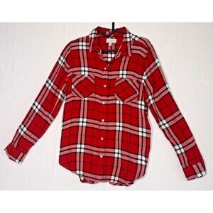 Lucky Brand Plaid Flannel Shirt Button Down Long Sleeve Red Sz Small Cottagecore